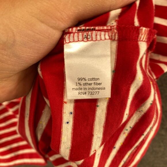 Sonoma T-Shirt Dress Women PXXL Petite Red Striped Short Crew Neck Short Sleeve - Picture 6 of 9